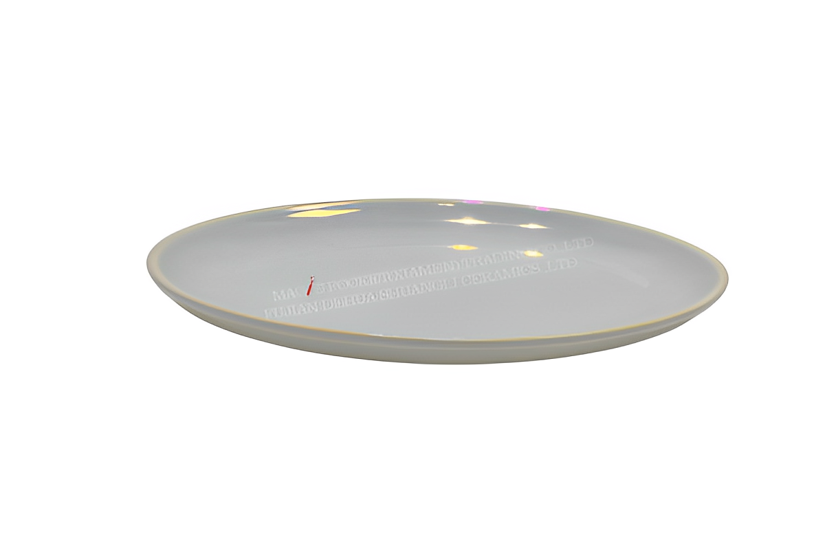 White oval plate
