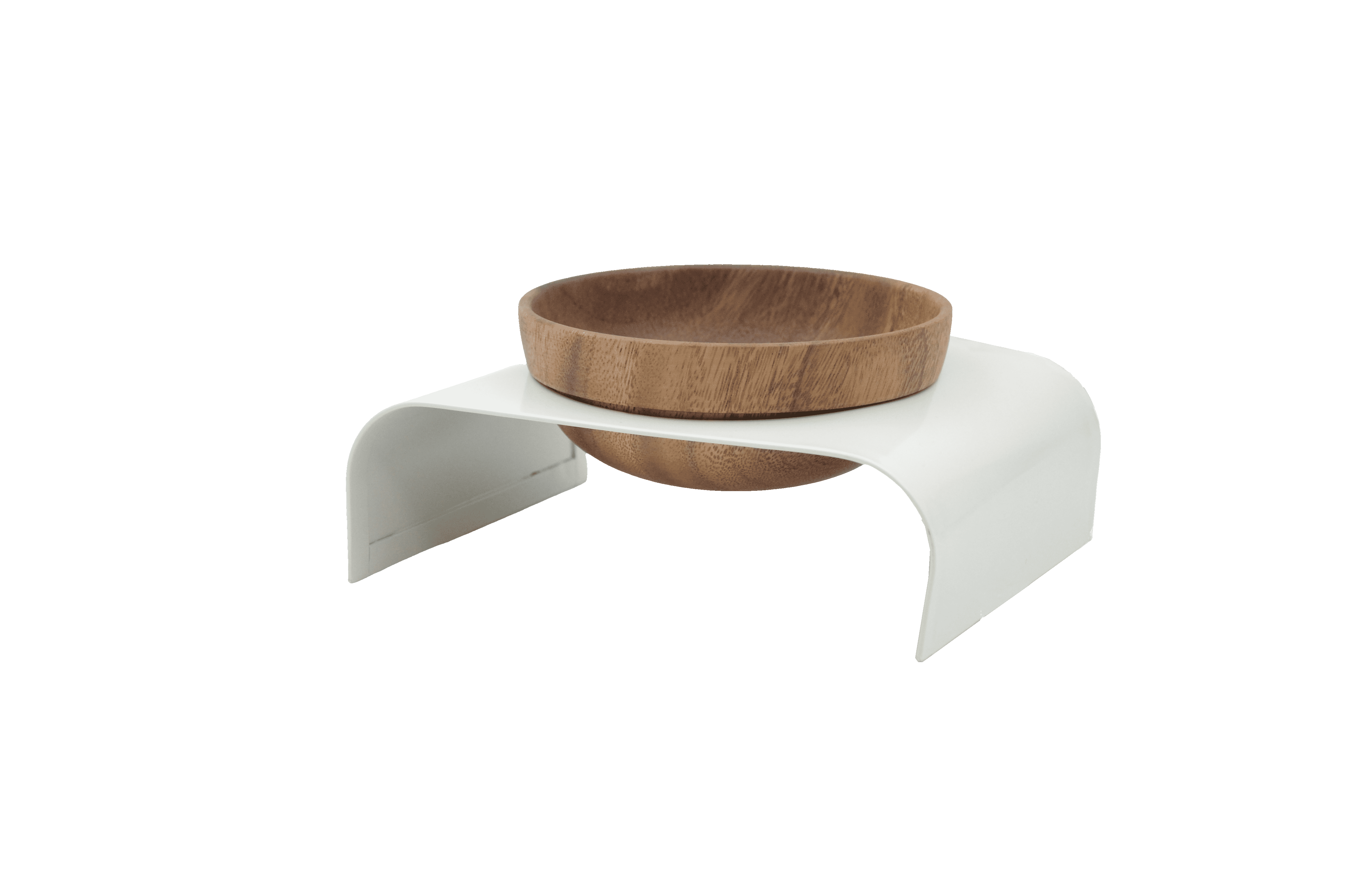 Acacia wood iron stand series single bowl