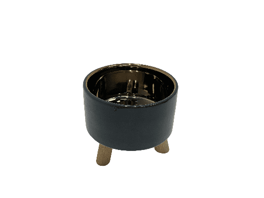 Golden plated MDF stand dog bowl for younger dog