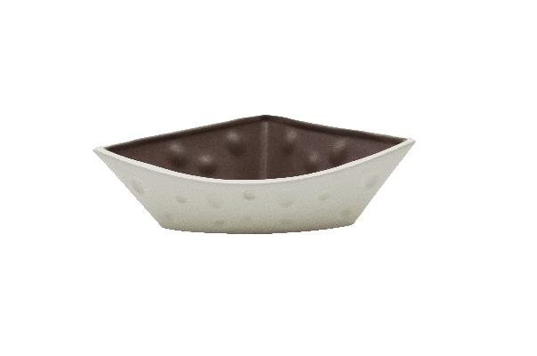 Triangle bowl white cremaic bowl